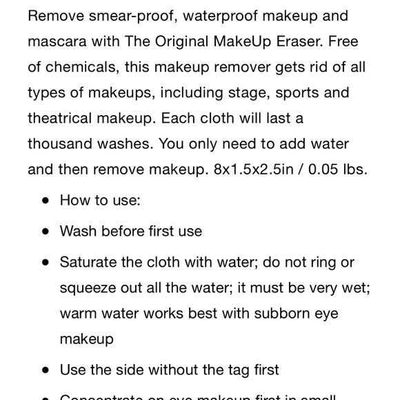 THE ORIGINAL MAKE-UP ERASER Black Microfiber Wash Cloth Reusable - Picture 7 of 7